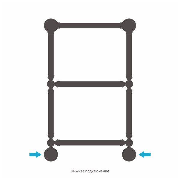 Полотенцесушитель водяной Сунержа Ренессанс 1304 660х400 хром (00-0280-6640)