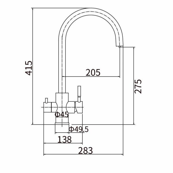 Смеситель для кухни Fashun с переключателем на фильтр сатин (A54309-B)