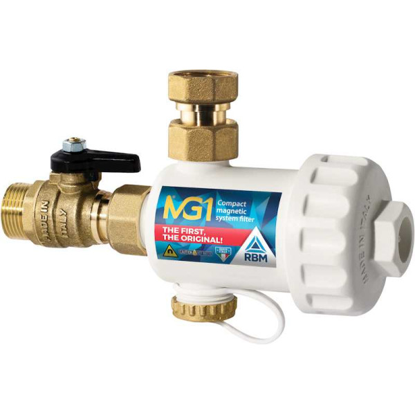 Магнитный фильтр-грязеуловитель RBM MG1 3/4" (белый) (3070.05.50)