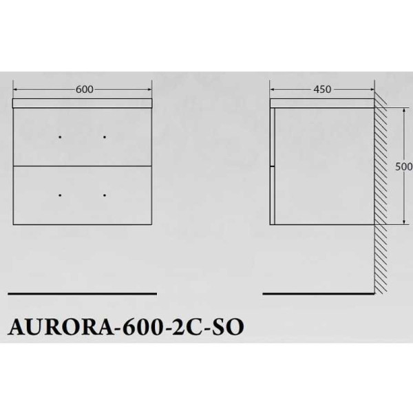 Тумба подвесная BelBagno Aurora 60 см Rovere Nebrasca Nature (Aurora-600-2C-SO-RNN)