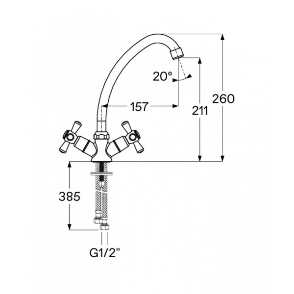 Смеситель для кухни Santek Рокс хром (WH5A41014C001)