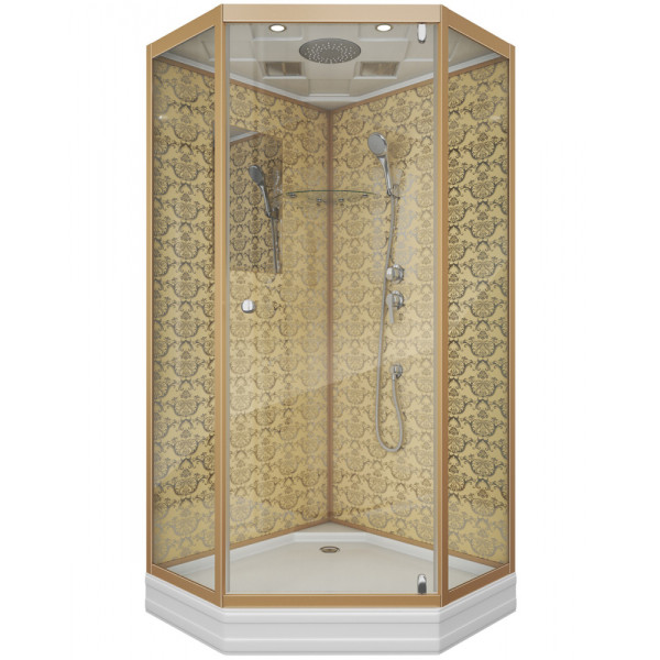 Душевая кабина Luxe 100x100 стекло прозрачное, профиль Золото (NG-7702DG) Душевая кабина Luxe 100x100 стекло прозрачное, профиль Золото (NG-7702DG)