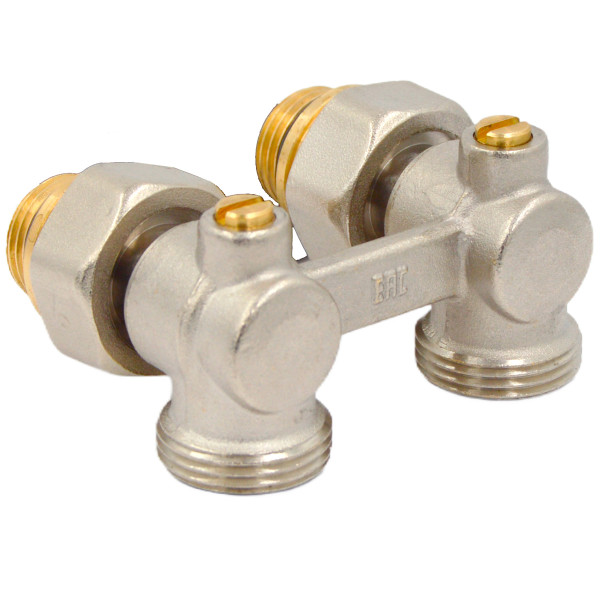 Фитинг двойной угловой со встроенным шаровым краном Okseler с комплектом адаптеров 1/2"х3/4" (oks00390) Фитинг двойной угловой со встроенным шаровым краном Okseler с комплектом адаптеров 1/2"х3/4" (oks00390)