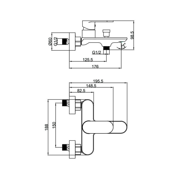 Смеситель для ванны и душа Fashun с душевым комплектом золото (A3285-35)