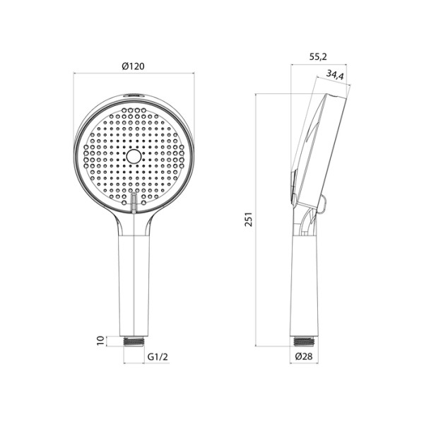 Лейка душевая Aiger хром матовый Iddis (AIG4FBCi18)