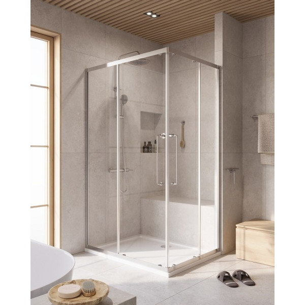 Душевой уголок Cezares Relax 304 120x90x200 стекло прозрачное, профиль хром (RELAX-304-AH-2-120/90-C-CR)