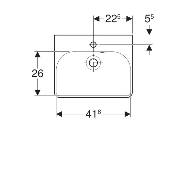 Раковина подвесная Geberit Smyle Square 45х36 с отверстием под смеситель и перелив, белая (500.222.01.1) Раковина подвесная Geberit Smyle Square 45х36 с отверстием под смеситель и перелив, белая (500.222.01.1)
