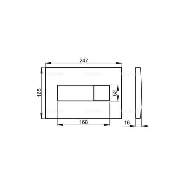 Клавиша смывная Alcaplast Basic хром матовый (M372) Клавиша смывная Alcaplast Basic хром матовый (M372)