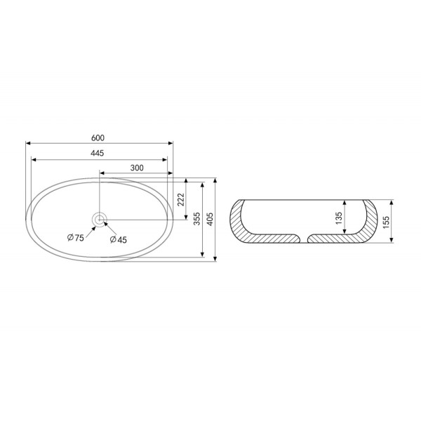 Раковина накладная Bequem (белый матовый) Раковина накладная Bequem (белый матовый)