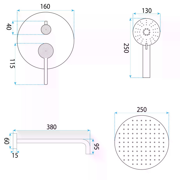 Душевая система Rea Foster + BOX Nikiel (REA-P6440) Душевая система Rea Foster + BOX Nikiel (REA-P6440)