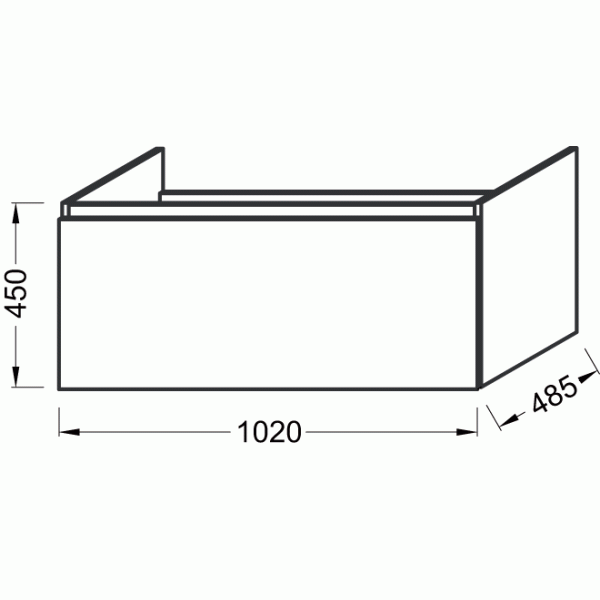 Тумба подвесная Jacob Delafon Odeon up 1020х384х450 белый блестящий ламинат (EB883-N18)