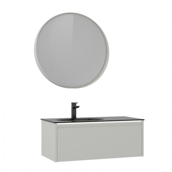 Тумба подвесная Orka Lisbon 900x500x350 с раковиной кашемировый матовый (5001429)