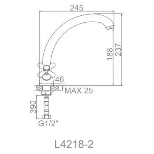 Смеситель для кухни Ledeme (L4218-2)