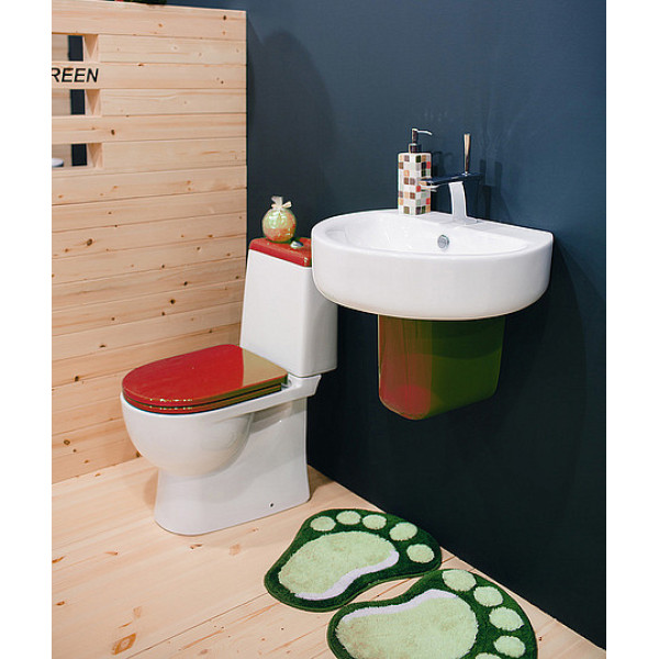 Унитаз-компакт Sanita Luxe Best Color Red с сиденьем микролифт Унитаз-компакт Sanita Luxe Best Color Red с сиденьем микролифт