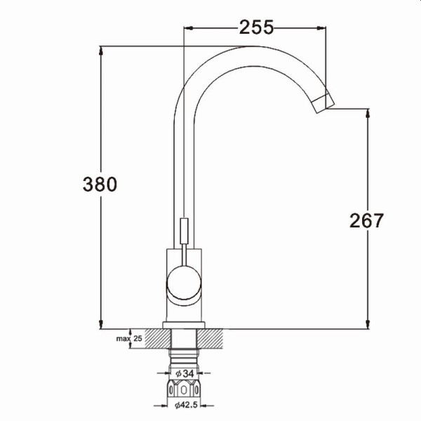 Смеситель для кухни G.lauf хром (ZAP4-A090) Смеситель для кухни G.lauf хром (ZAP4-A090)