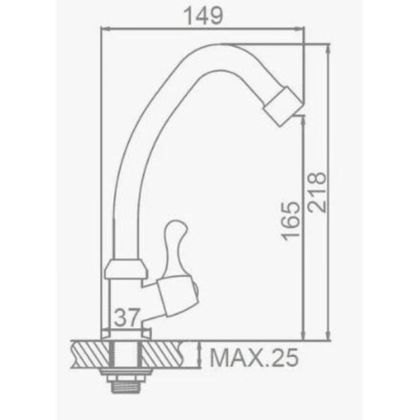 Смеситель моно Dlin хром (D151911) Смеситель моно Dlin хром (D151911)