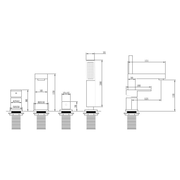 Смеситель на борт ванны Abber Daheim хром (AF8213) Смеситель на борт ванны Abber Daheim хром (AF8213)