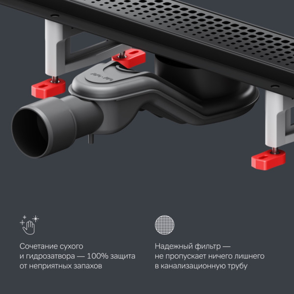 Душевой лоток AM.PM MasterFlow линейный универс затвор Cut Gradient 70 см черн мат (W01SC-P11-070-01BM)