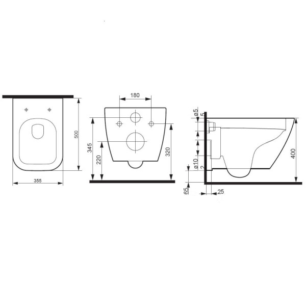 Унитаз подвесной AM.PM Spirit V2.0 Square FlashClean с сиденьем микролифт (C701701SC)