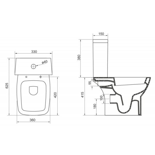 Чаша напольного унитаза BelBagno Lago (BB128CP)