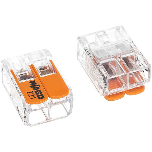 Клемма Wago 2-проводная 0.2 - 4 мм2 прозрачная (221-412)