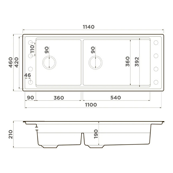 Мойки врезные Omoikiri Sintesi Pro 114-2-WH 110x46 artceramic/белый (4997449)