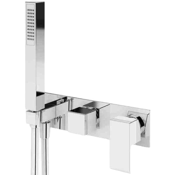 Смеситель для ванны и душа встраиваемый Cezares Porta с ручным душем, на 3 вывода, хром (PORTA-VDM2-01)