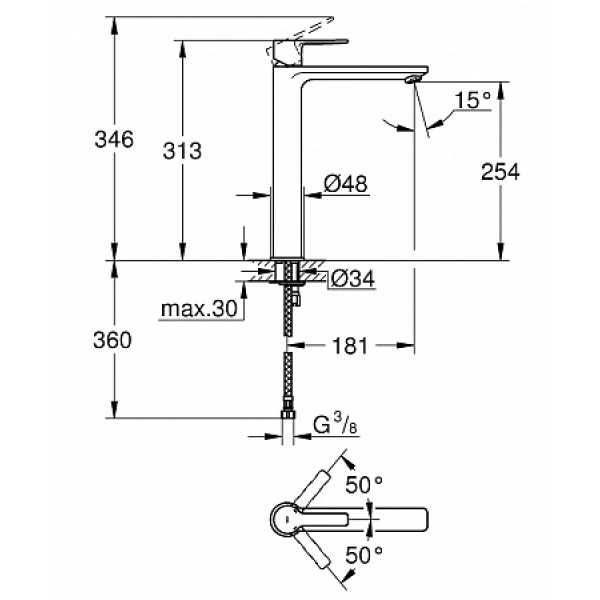 Смеситель для раковины Grohe Lineare New (23405DC1)