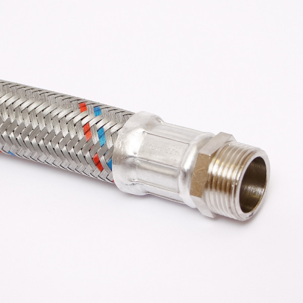 Подводка гибкая антивибрационная Uni-Fitt 800 мм 1" НВ угловая DN 25 оплётка из оцинкованной стали (505S4408)