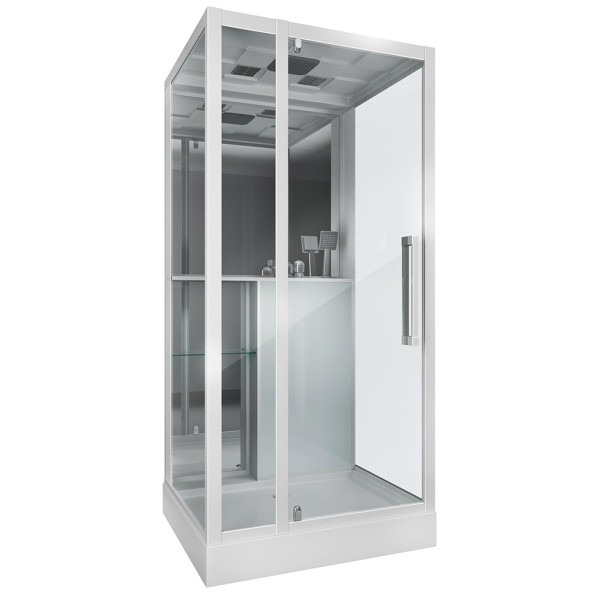 Душевая кабина Grossman 100x90 стекло прозрачное, профиль белый (GR-166) Душевая кабина Grossman 100x90 стекло прозрачное, профиль белый (GR-166)