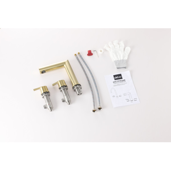 Смеситель для раковины Abber Perfekte 316 золото брашированное (AF8A08BG)