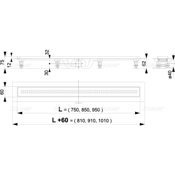 Лоток AlcaPLAST Simple APZ9-550M