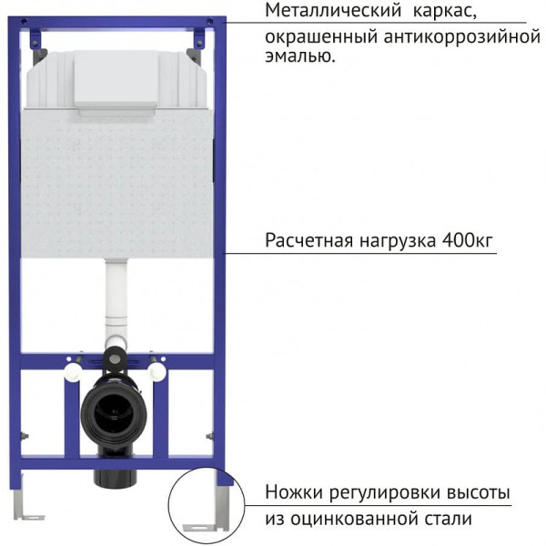 Инсталляция Berges Novum с подвесным унитазом, кнопка L1 белая, унитаз Strati Rimless, сидение Strati Slim SO (042452)