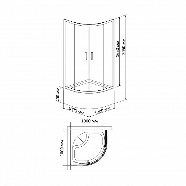 Душевой уголок BandHours Martina 100 100х100 поддон в комплекте, стекло прозрачное, профиль хром