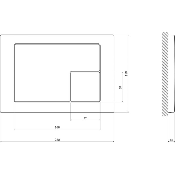 Клавиша смывная Сersanit Corner для LINK PRO/VECTOR/LINK/HI-TEC пластик хром глянцевый (64108)