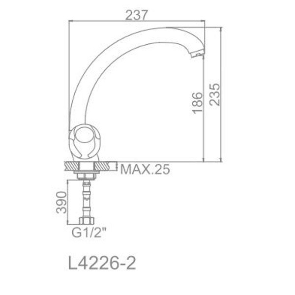 Смеситель для кухни Ledeme (L4226-2)