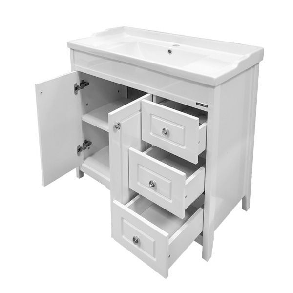 Тумба подвесная с раковиной Comforty Тбилиси 900x468x910 белый глянцевый (00003132630)