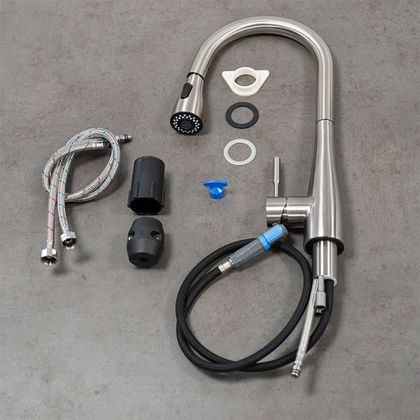 Смеситель для кухни Lemark Expert с выдвижным изливом, хром (LM5084S) Смеситель для кухни Lemark Expert с выдвижным изливом, хром (LM5084S)