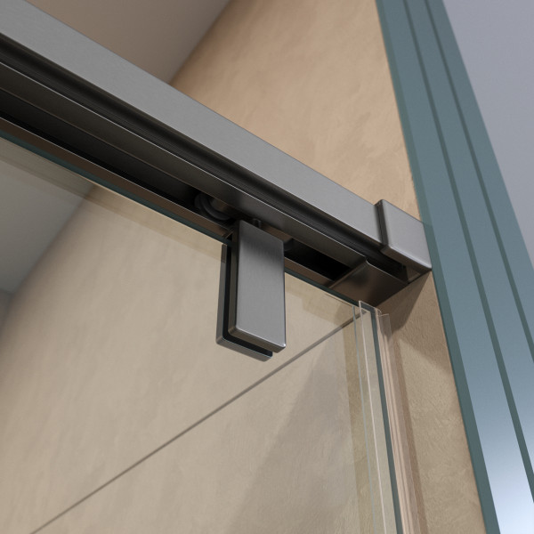 Душевая дверь BelBagno Soft Close-1 150x200 стекло прозрачное, профиль оружейная сталь матовая (SOFT_CLOSE-1-BF-1-150-C-GM)