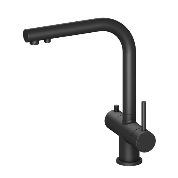 Смеситель для кухни Timo Saona черный, с выдвижным изливом (2356/03FL) Смеситель для кухни Timo Saona черный, с выдвижным изливом (2356/03FL)