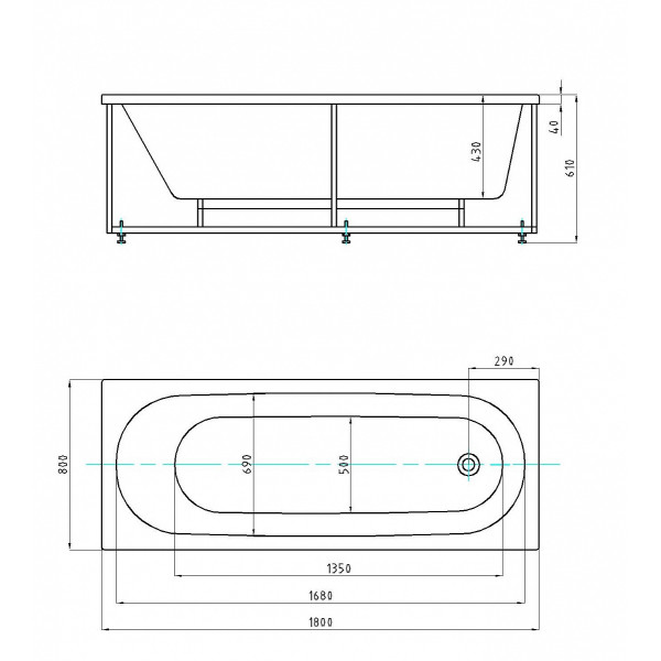 Ванна акриловая Azario Felisa 180x80 (AV.0040180)