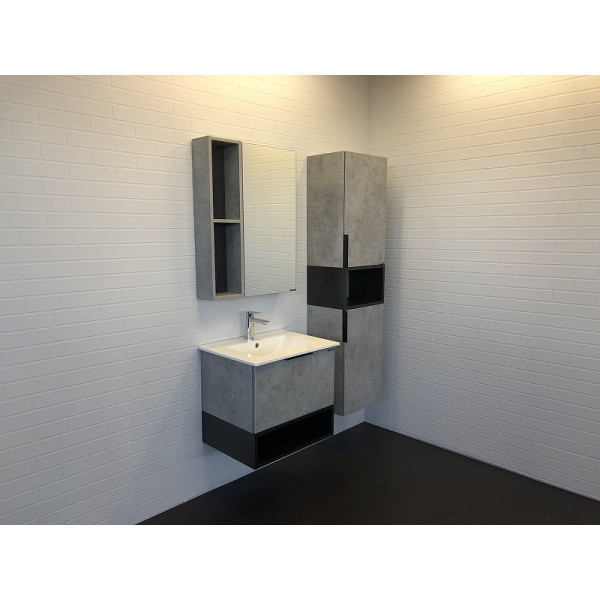 Шкаф зеркальный Comforty Франкфурт 600x140x800 дуб светлый (00-00004331)