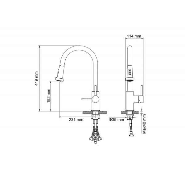 Смеситель для кухни Timo Saona хром, с выдвижным изливом (2316/00FL)