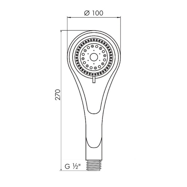 Душевая лейка Melodia 3 функции, d100мм, хром/хром мат/серый (MKP20557P)