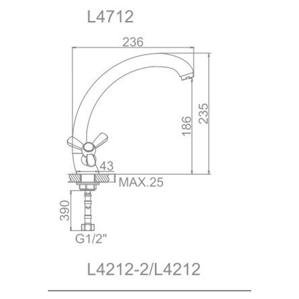 Смеситель для кухни Ledeme (L4212-2) Смеситель для кухни Ledeme (L4212-2)