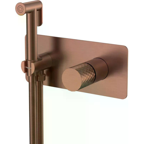 Смеситель с гигиеническим душем Boheme Stick BRB (брашированная бронза) (127-BRB)