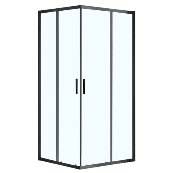 Душевой уголок Azario Milton 90x90x200 стекло прозрачное, профиль черный (AZ-ND1142 90 Black)