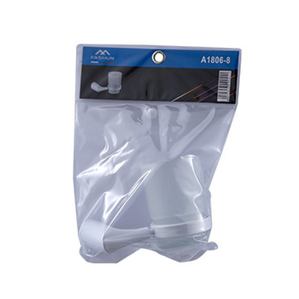 Стакан Fashun унив. из матов. стекла L=137 мм цинк. сплав + SUS201 белый (A1806-8)