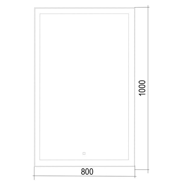 Зеркало Azario Сантана-2 800х1000 c подсветкой и диммером, подогрев (LED-00002320)