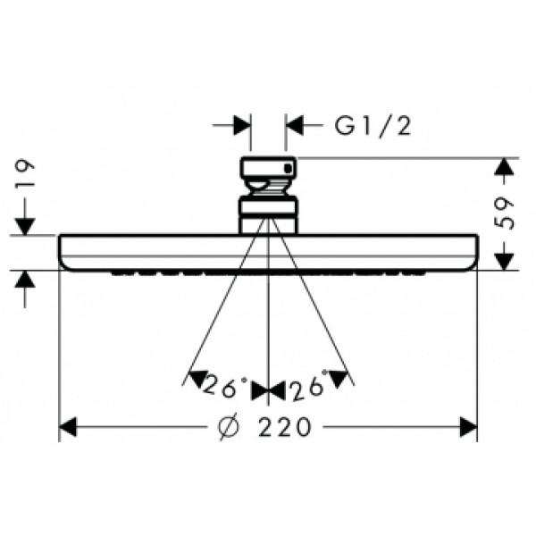 Душ верхний Hansgrohe Croma 220 (26464000)
